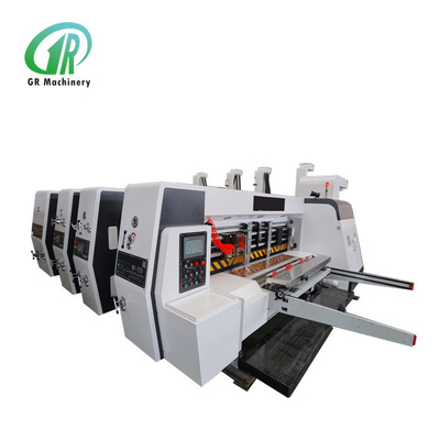 ISO PLC-Steuergewölbte Karton Flexo-Druckmaschine mit dem Kerben des stempelschneidenen Staplers