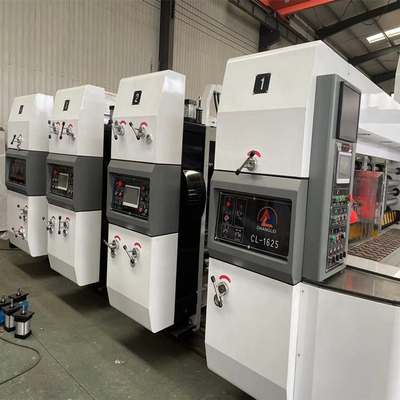 ISO PLC-Steuergewölbte Karton Flexo-Druckmaschine mit dem Kerben des stempelschneidenen Staplers
