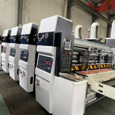 ISO PLC-Steuergewölbte Karton Flexo-Druckmaschine mit dem Kerben des stempelschneidenen Staplers