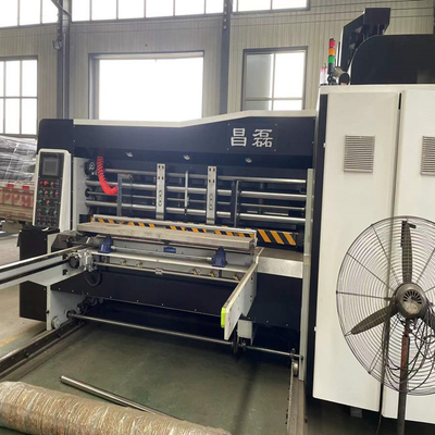 ISO PLC-Steuergewölbte Karton Flexo-Druckmaschine mit dem Kerben des stempelschneidenen Staplers