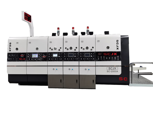 1400 automatische 3 Farben runzelten Flexo-Druckmaschine mit dem Kerben für Pizzakasten