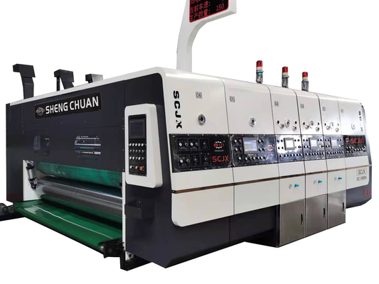1400 automatische 3 Farben runzelten Flexo-Druckmaschine mit dem Kerben für Pizzakasten