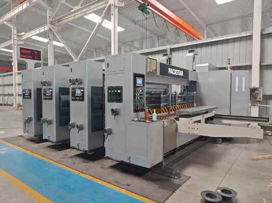 Automatische Schleuderkantenfütterung Flexo-Druck-Slotmaschine mit 100-130 m/min Geschwindigkeit und Präzision Druck für Wellkarton