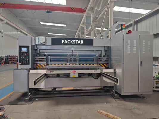 Automatische Flexo-Druckmaschine mit Blei-Kante-Zuführung, Wellkarton, Geschwindigkeit 100-130 m/min, für Präzisionsdruck und Schlitten
