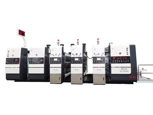 Vorderkante, die Flexo-Drucker-With Die Cutter-Doppelt-Farbe-Flexo-Drucker With Slotter einzieht
